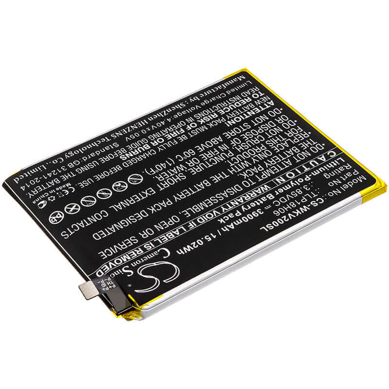 3.85V, Li-Polymer, 3900mAh, SmartPhone battery fits Wiko, Tlp18h06, M2354, View2 Go, 15.02Wh Mobile, SmartPhone Cameron Sino Technology Limited (Smartphone)