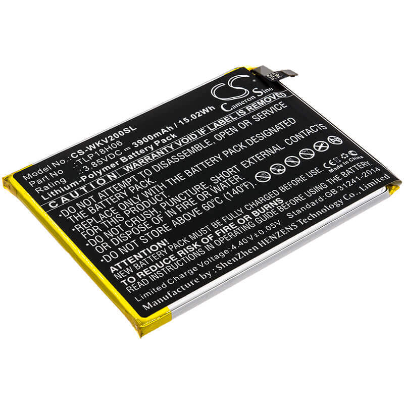 3.85V, Li-Polymer, 3900mAh, SmartPhone battery fits Wiko, Tlp18h06, M2354, View2 Go, 15.02Wh Mobile, SmartPhone Cameron Sino Technology Limited (Smartphone)
