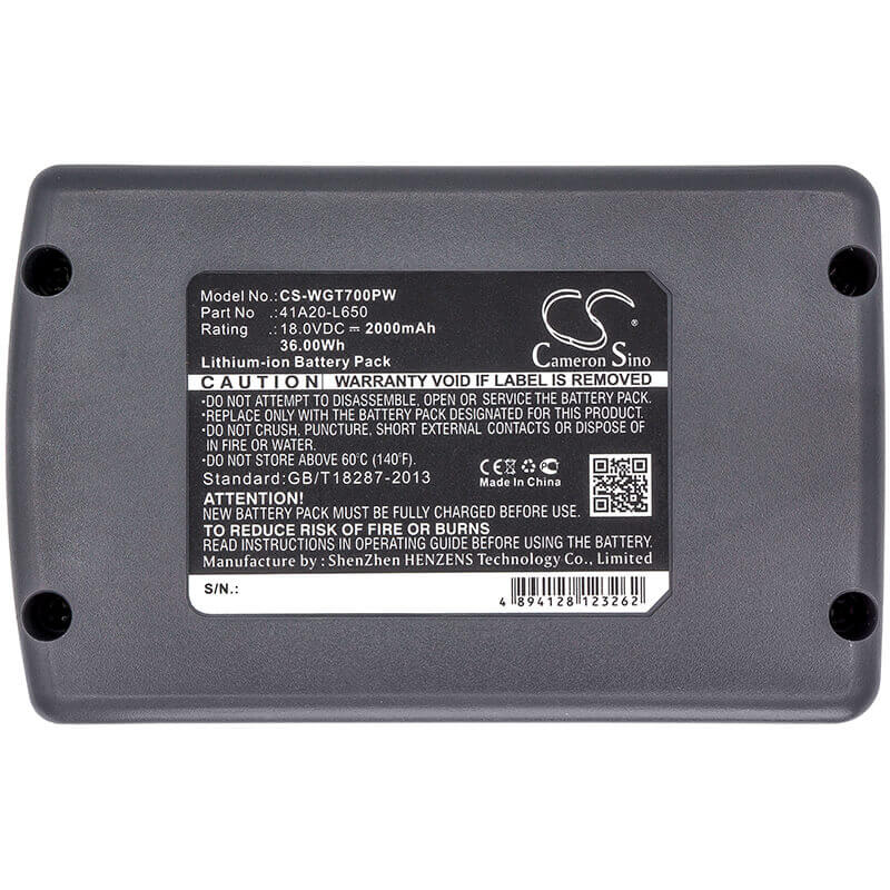 18.0V, Li-ion, 2000mAh, Power Tools battery fits Wolf Garten, 4009269304979, Ba 700, Ba700 Li-ion Leafblower, 36Wh Power Tools Cameron Sino Technology Limited (Power Tools)