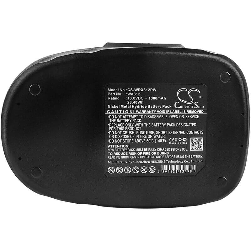 18.0V, Ni-MH, 1300mAh, Power Tools battery fits Worx, Wa3127, Wg150s, Wg152, 23.4Wh Power Tools Cameron Sino Technology Limited (Power Tools)