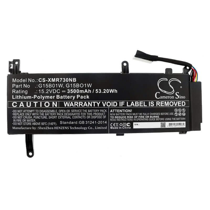 Batterie pour Xiaomi, 171502-ad, 171502-ai, 171502-ak 15.2v, 3500mah - 53.20wh Notebook, Laptop Cameron Sino Technology Limited