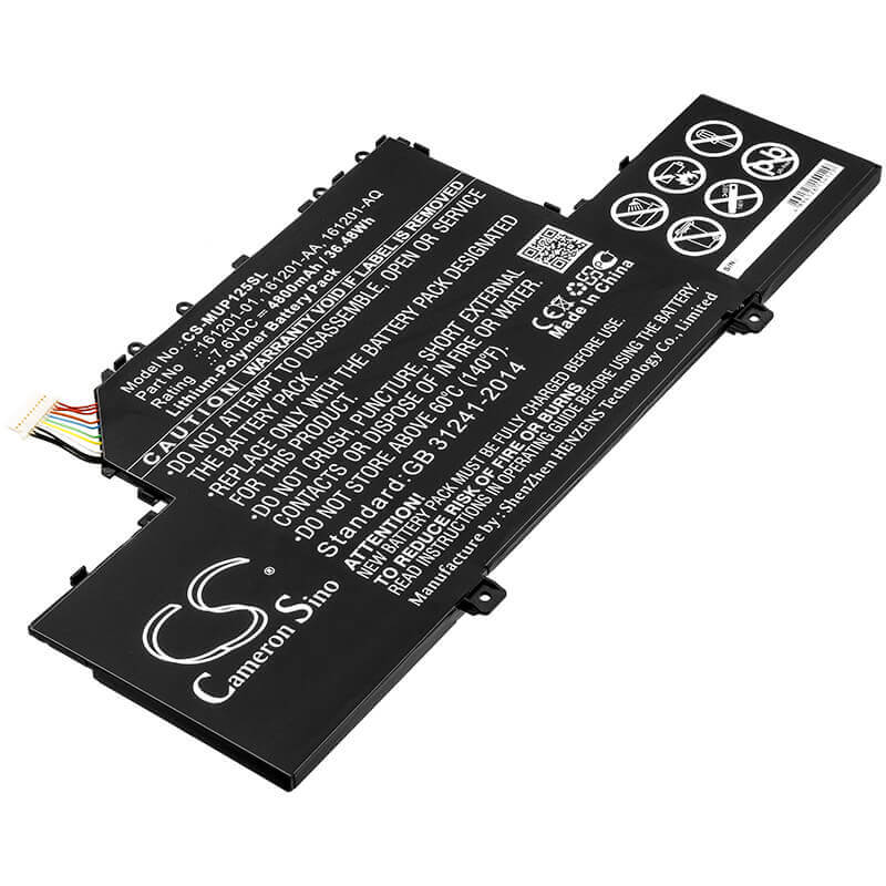 7.6V, Li-Polymer, 4800mAh, Tablet battery fits Xiaomi, 161201-01, Air 12.5, 36.48Wh Tablet Cameron Sino Technology Limited