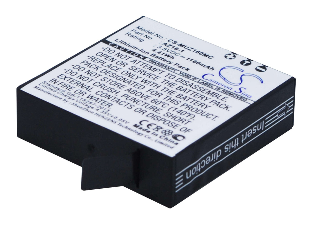 3.8V, Li-ion, 1160mAh, Camera battery fits Xiaomi, Az16-1, Az16, 4.408Wh Camera Cameron Sino Technology Limited (Camera)