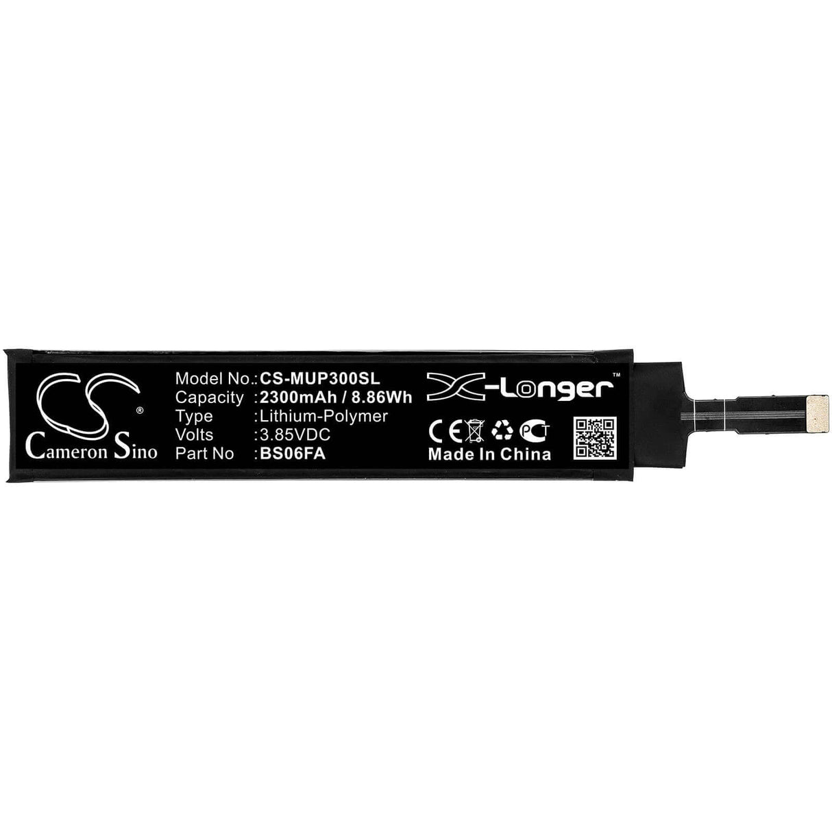 3.85V, Li-Polymer, 2300mAh, SmartPhone battery fits Xiaomi, Bs06fa, Black Shark 3, Black Shark 3 5g, 8.86Wh Mobile, SmartPhone Cameron Sino Technology Limited (Smartphone)