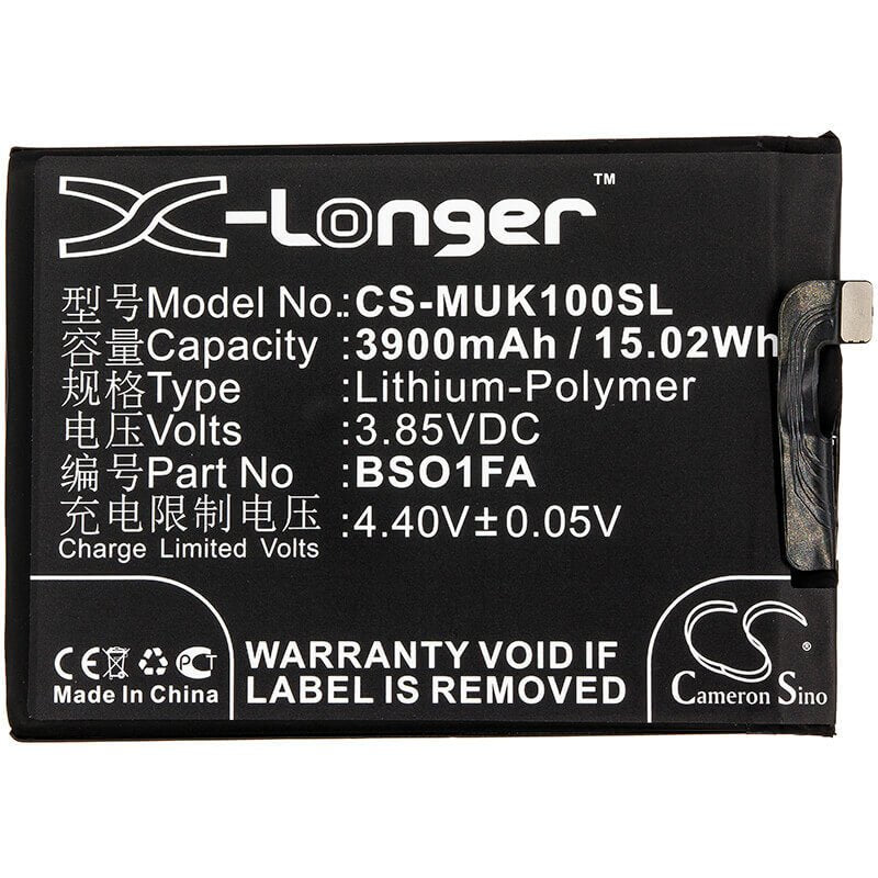 3.85V, Li-Polymer, 3900mAh, SmartPhone battery fits Xiaomi, Bso1fa, Black Shark, Black Shark Dual Sim, 15.02Wh Mobile, SmartPhone Cameron Sino Technology Limited (Smartphone)