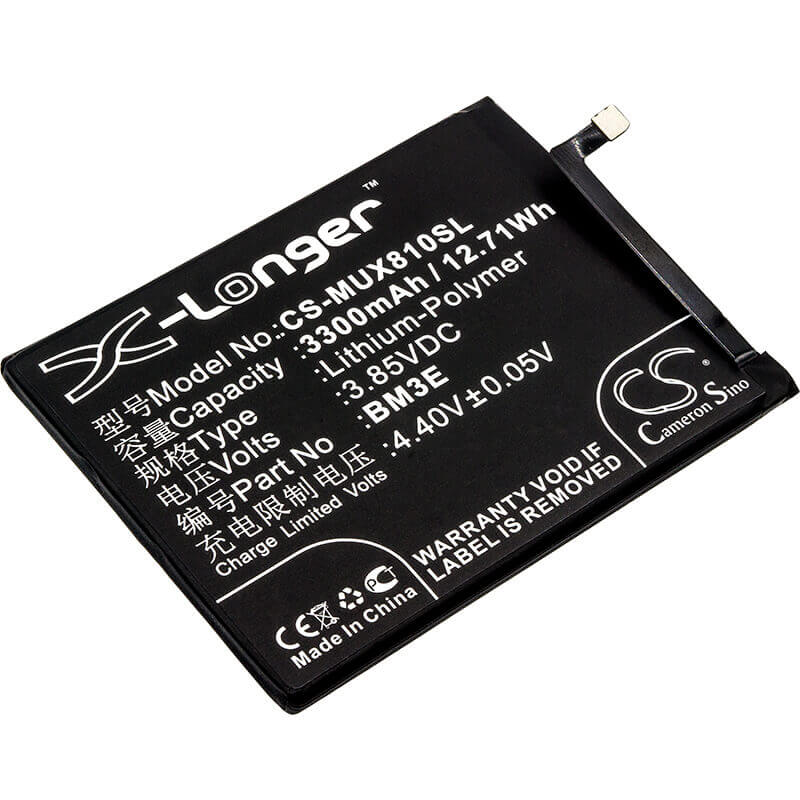3.85V, Li-Polymer, 3300mAh, SmartPhone battery fits Xiaomi, Bm3e, Dipper, M1803e1a, 12.71Wh Mobile, SmartPhone Cameron Sino Technology Limited (Smartphone)