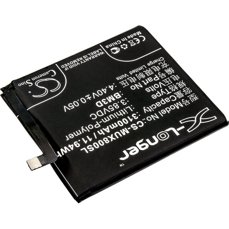 3.85V, Li-Polymer, 3100mAh, SmartPhone battery fits Xiaomi, Bm3d, M1805e2a, Mi 8 Se, 11.94Wh Mobile, SmartPhone Cameron Sino Technology Limited (Smartphone)