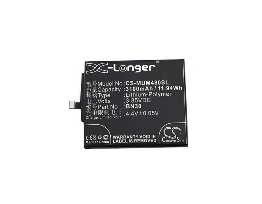3.85V, Li-Polymer, 3100mAh, SmartPhone battery fits Xiaomi, Bn30, Mi 4a, Redmi 4a, 11.94Wh Mobile, SmartPhone Cameron Sino Technology Limited (Smartphone)