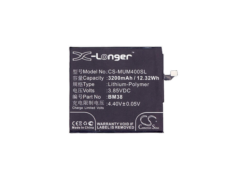 3.85V, Li-Polymère, 3200mAh, batterie de smartphone compatible avec Xiaomi, Bm38, Mi 4s, Mi 4s Dual Sim, 12.32Wh Mobile, SmartPhone Cameron Sino Technology Limited (Suspendu)