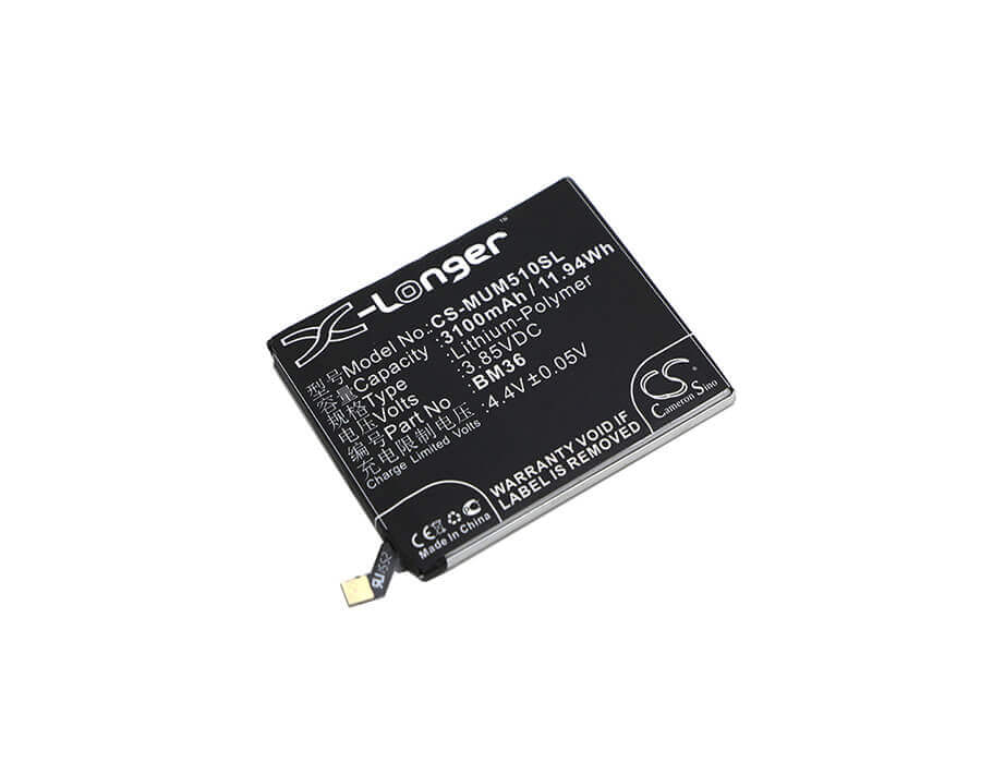 3.85V, Li-Polymer, 3100mAh, SmartPhone battery fits Xiaomi, Bm36, Mi 5s, Mi 5s Extreme Edition, 11.94Wh Mobile, SmartPhone Cameron Sino Technology Limited (Smartphone)
