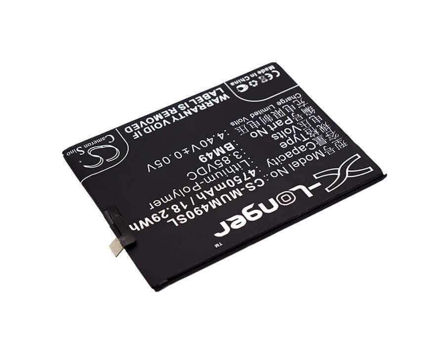3.85V, Li-Polymer, 4750mAh, SmartPhone battery fits Xiaomi, (V1),Bm49, 2016001, 2016002, 18.29Wh Mobile, SmartPhone Cameron Sino Technology Limited (Smartphone)