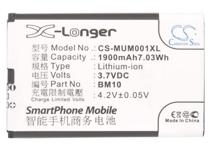 3,7V, Li-ion, 1900mAh, batterie pour smartphone compatible Xiaomi, 29-11940-000-00, 1s, 2s, 7,03Wh Mobile, Smartphone Cameron Sino Technology Limited (Smartphone)