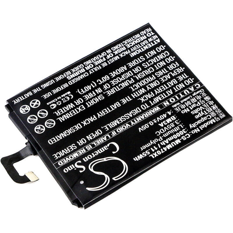 3.85V, Li-Polymer, 3000mAh, SmartPhone battery fits Xiaomi, Bm3a, Mi Note 3, Note 3, 11.55Wh Mobile, SmartPhone Cameron Sino Technology Limited (Smartphone)