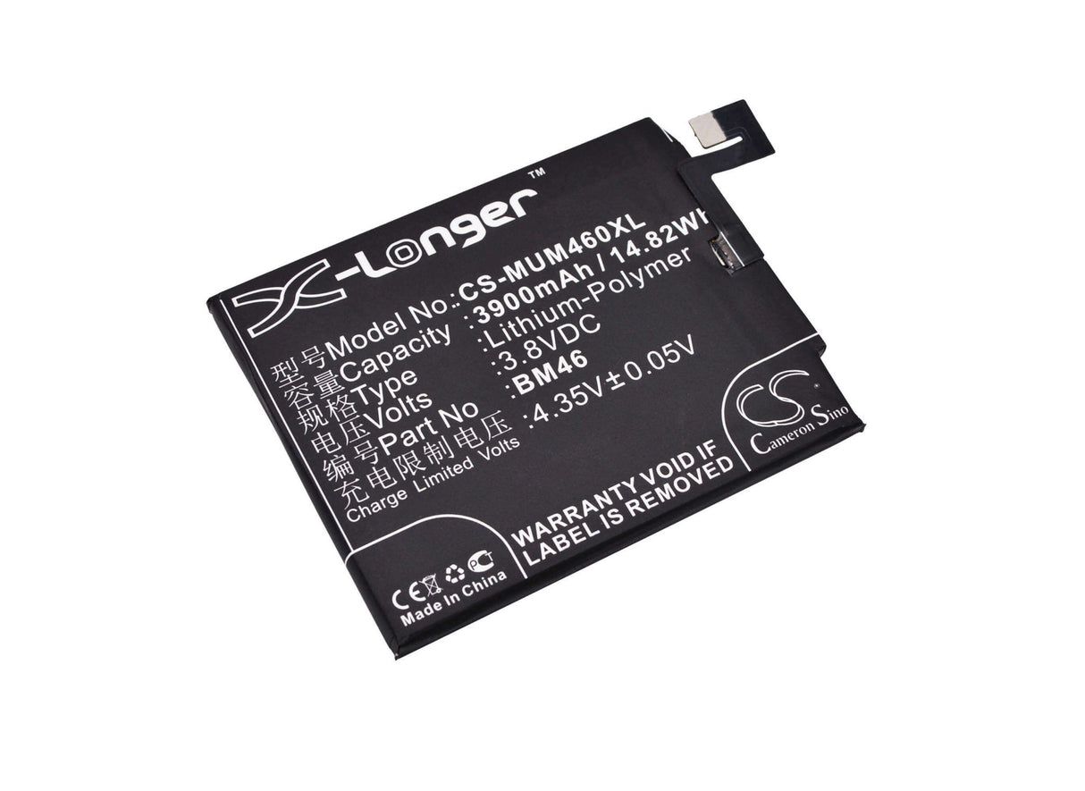 3.8V, Li-Polymer, 3900mAh, SmartPhone battery fits Redmi, Xiaomi, Bm46, 14.82Wh Mobile, SmartPhone Cameron Sino Technology Limited (Smartphone)