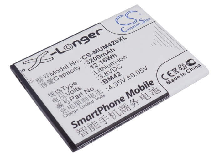 3,8V, Li-ion, 3200mAh, batterie de smartphone compatible avec Xiaomi, Bm42, Note, 12,16Wh Mobile, Smartphone Cameron Sino Technology Limited (Smartphone)