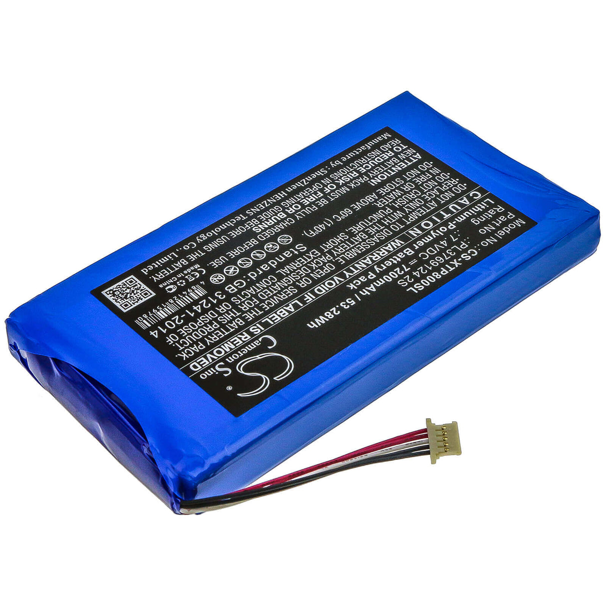 7.4V, Li-Polymer, 7200mAh, Diagnostic Scanner battery fits Langren, Xtool, Pl3769124 2s, I80, 53.28Wh Diagnostic Scanner Cameron Sino Technology Limited