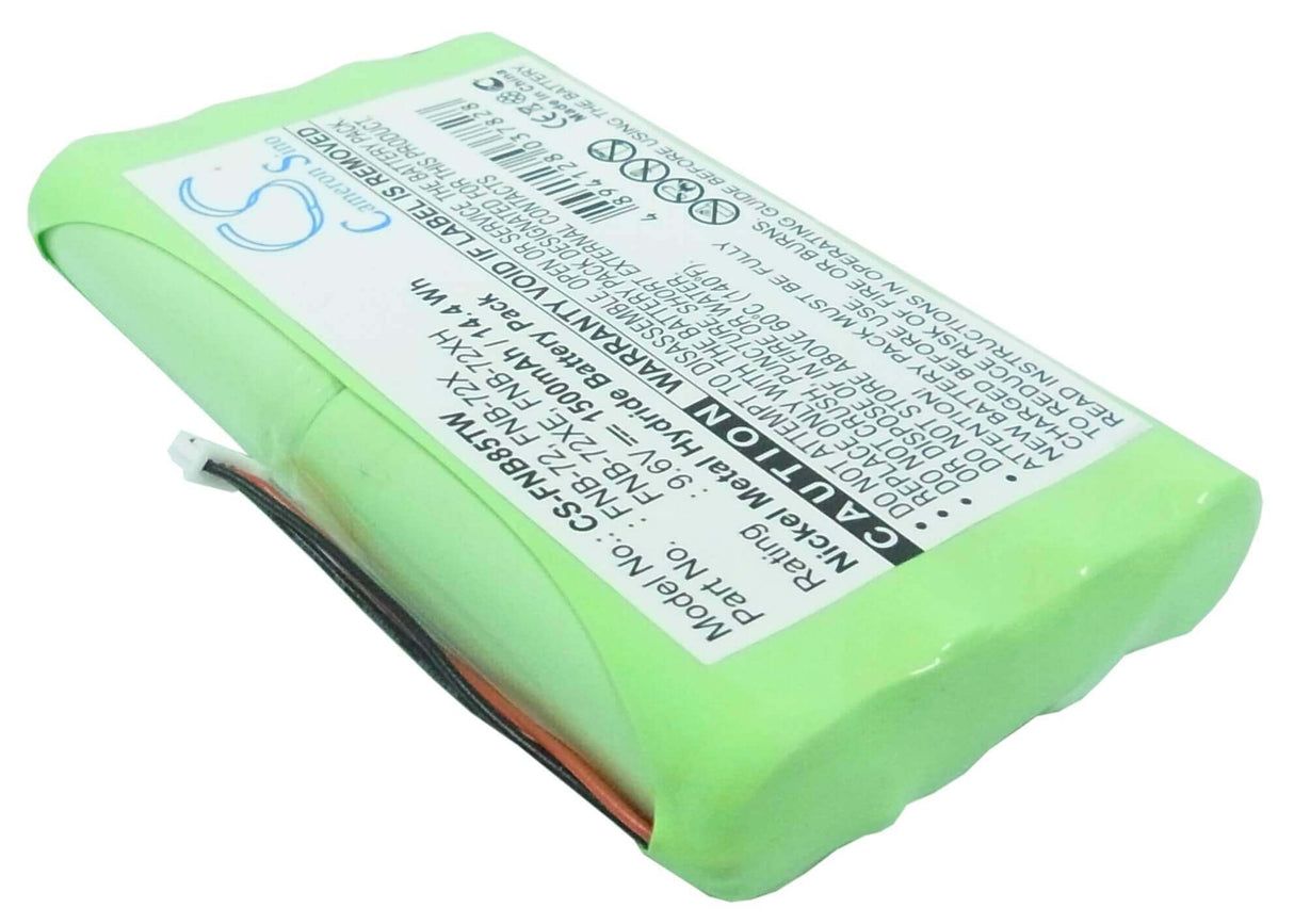 9.6V, Ni-MH, 1500mAh, Two-Way Radio battery fits Vertex, Yaesu, Fnb-72, Ft-817, Ft-817nd, 14.4Wh Two-Way Radio Cameron Sino Technology Limited