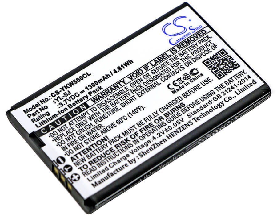 3,7V, Li-ion, 1300mAh, batterie de téléphone sans fil compatible avec Yealink, W56-batt, One Talk Ip Dect, W56h, 4.81Wh Téléphone sans fil Cameron Sino Technology Limited (Téléphone sans fil)