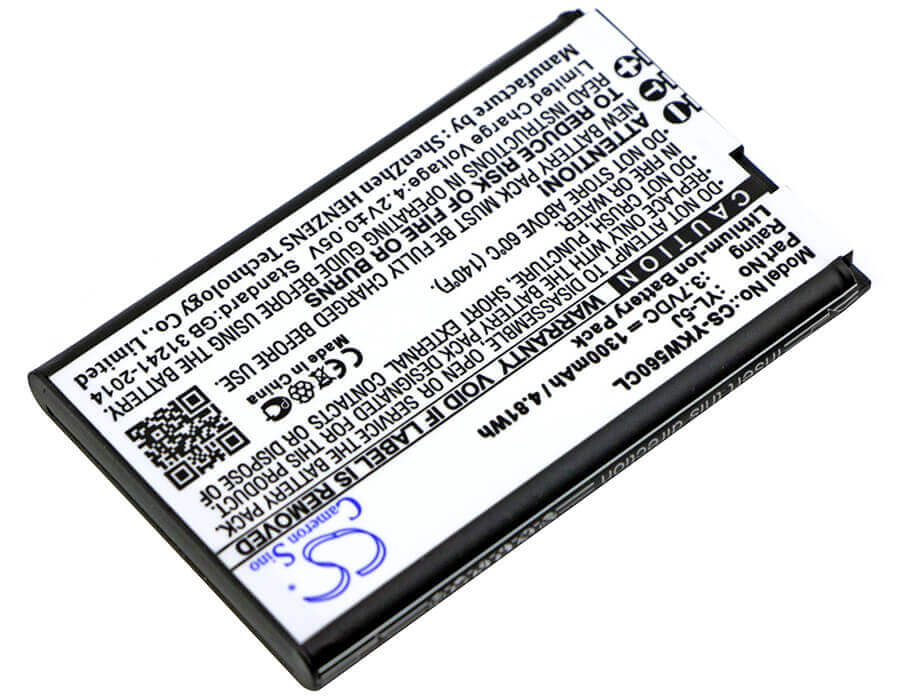 3,7V, Li-ion, 1300mAh, batterie de téléphone sans fil compatible avec Yealink, W56-batt, One Talk Ip Dect, W56h, 4.81Wh Téléphone sans fil Cameron Sino Technology Limited (Téléphone sans fil)