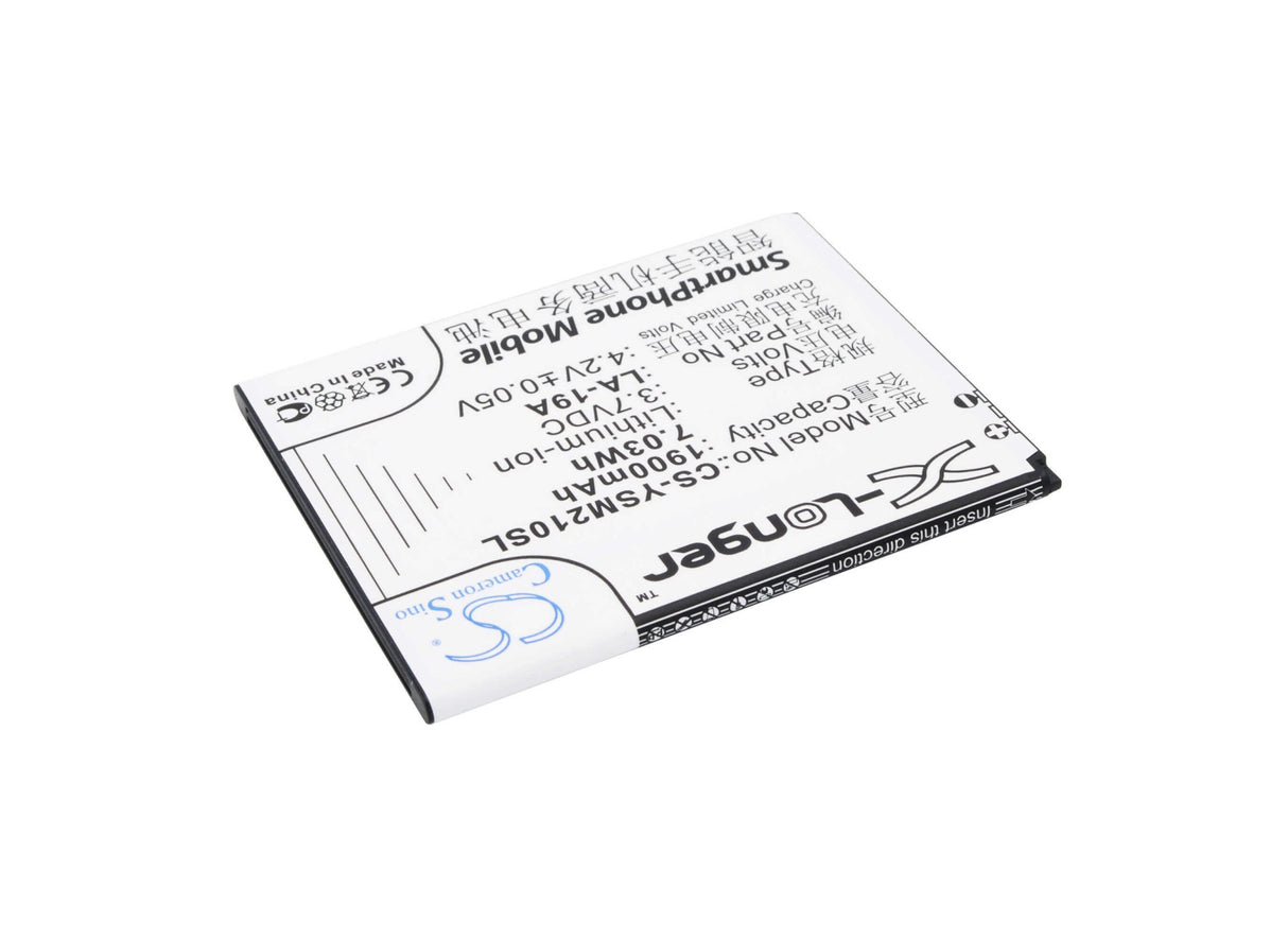 3.7V, Li-ion, 1900mAh, batterie de smartphone compatible avec Yusun, La-19a, La2-e, La2-l, 7.03Wh Mobile, smartphone Cameron Sino Technology Limited (Suspendu)