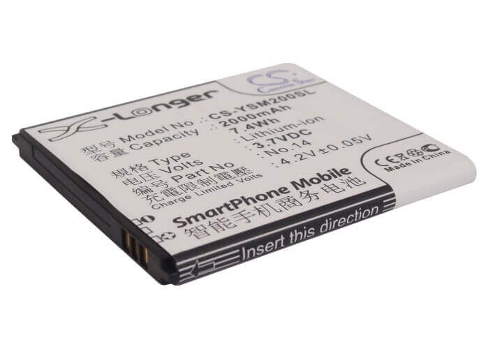 3.7V, Li-ion, 2000mAh, batterie de smartphone compatible avec Yusun, La20, M1, M1s, 7.4Wh Mobile, smartphone Cameron Sino Technology Limited (Smartphone)
