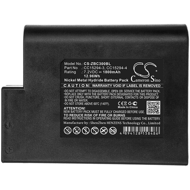 7.2V, Ni-MH, 1800mAh, Portable Printer battery fits Zebra, Cc15294-3, Cameo 3, 12.96Wh Portable Printer Cameron Sino Technology Limited