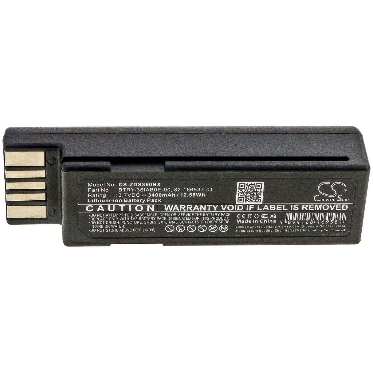Batterie de scanner de code-barres pour Zebra, Ds3600, Ds3678, Evm 3.7v, 3400mah - 12.58wh Scanner de code-barres Cameron Sino Technology Limited