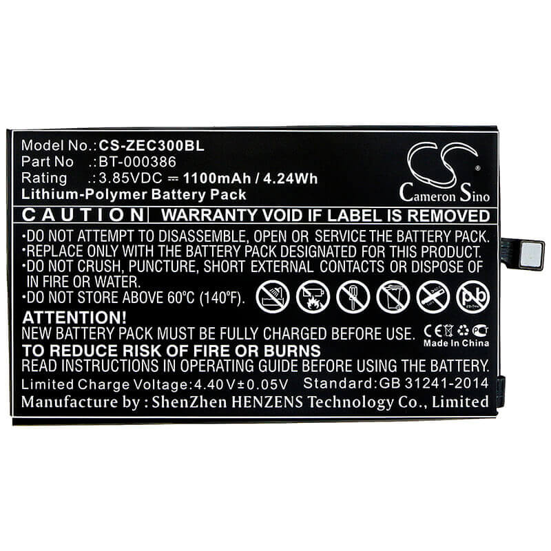 Barcode Scanner Battery For Zebra, Ec30 3.85v, 1100mah - 4.24wh Barcode Scanner Cameron Sino Technology Limited