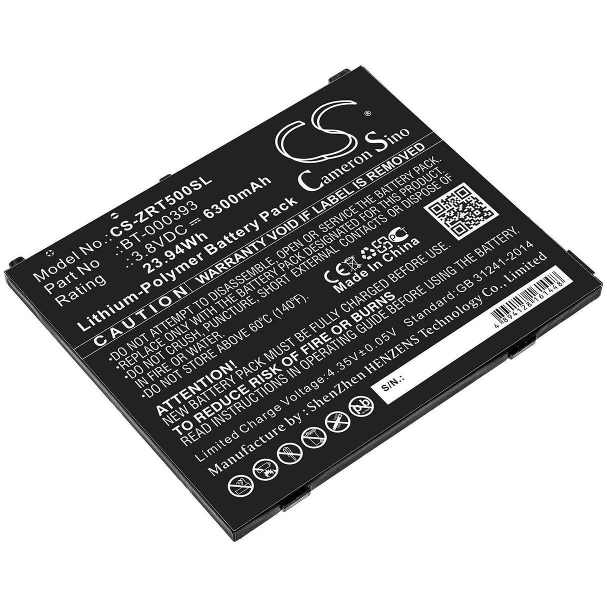 Battery For Zebra, Et50, Et55 3.8v, 6300mah - 23.94wh Tablet Cameron Sino Technology Limited (Suspended)