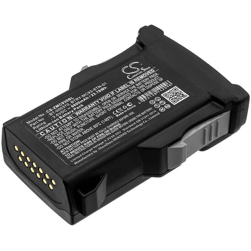 Battery For Zebra, Mc93, Mc9300 3.6v, 6600mah - 23.76wh Barcode Scanner Cameron Sino Technology Limited (Suspended)