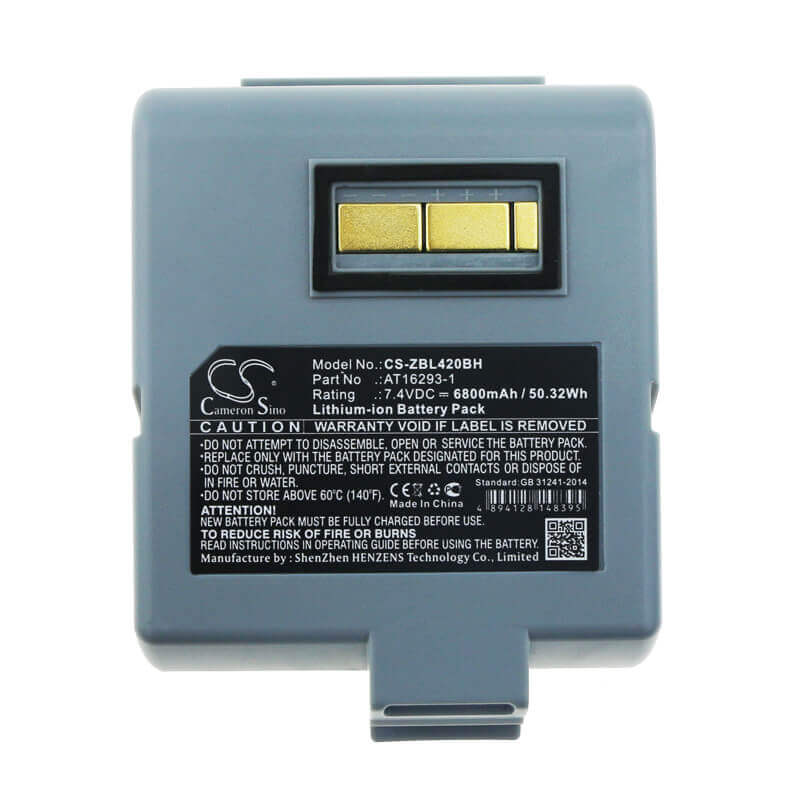 7.4V, Li-ion, 6800mAh, Portable Printer battery fits Zebra, At16293-1, Ql420, Ql420 Plus, 50.32Wh Portable Printer Cameron Sino Technology Limited