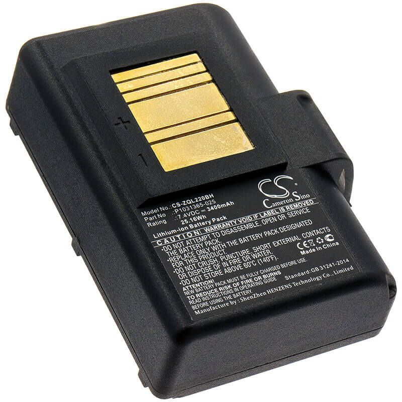 7.4V, Li-ion, 3400mAh, Portable Printer battery fits Zebra, At16004, Qln220, Qln220hc, 25.16Wh Portable Printer Cameron Sino Technology Limited