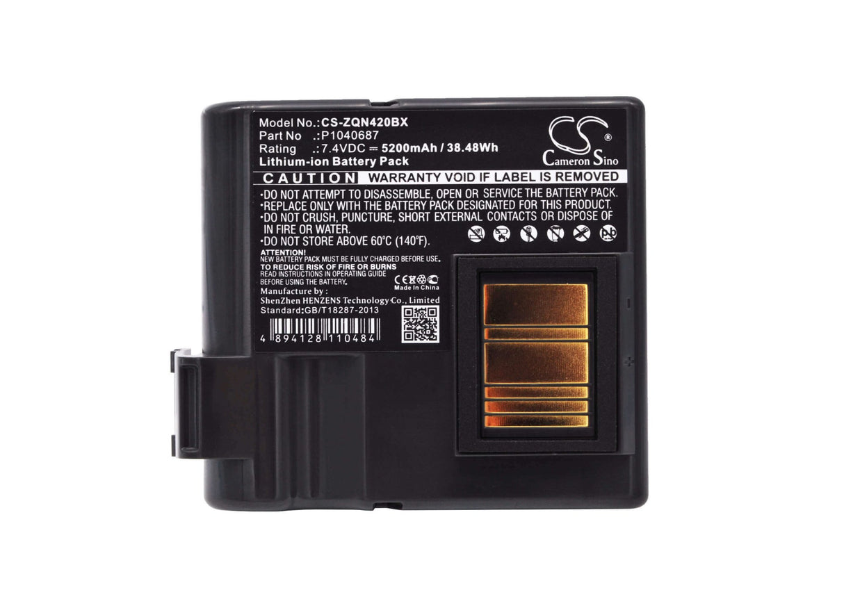 7.4V, Li-ion, 5200mAh, Portable Printer battery fits Zebra, Btry-mpp-68ma1-01, Qln420, Zq630, 38.48Wh Portable Printer Cameron Sino Technology Limited