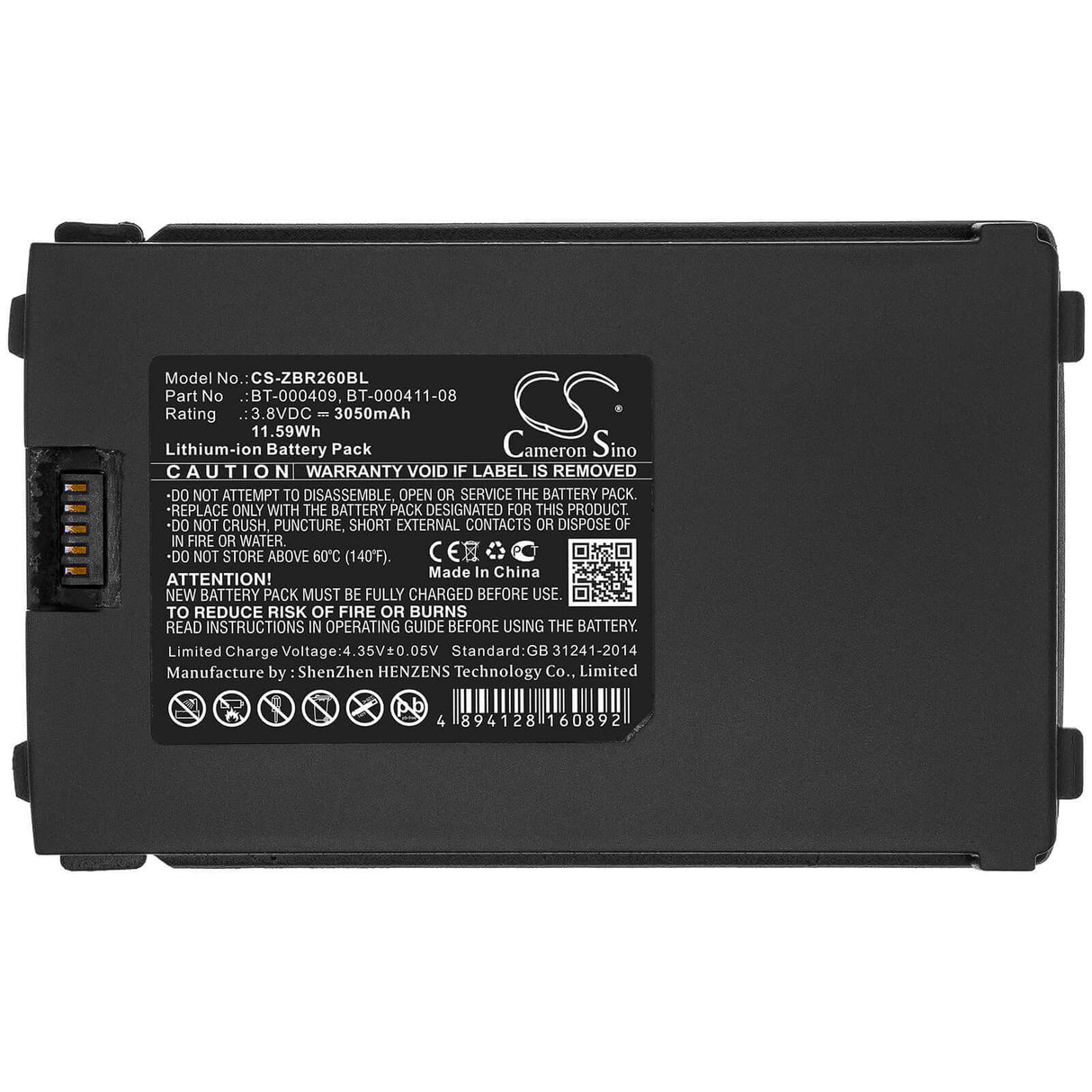 Barcode Scanner Battery For Zebra, Tc21, Tc26, Tc26ak 3.8v, 3050mah - 11.59wh Barcode Scanner Cameron Sino Technology Limited