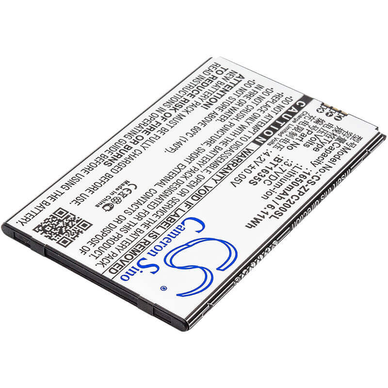 3,7V, Li-ion, 1650mAh, batterie de smartphone adaptée à Zopo, Bt1635s, C2, Color C2, 6,11Wh Mobile, smartphone Cameron Sino Technology Limited (Suspendu)