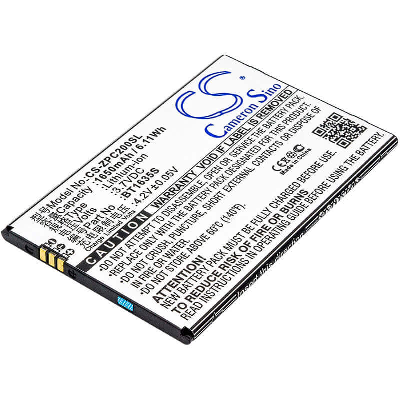 3,7V, Li-ion, 1650mAh, batterie de smartphone adaptée à Zopo, Bt1635s, C2, Color C2, 6,11Wh Mobile, smartphone Cameron Sino Technology Limited (Suspendu)
