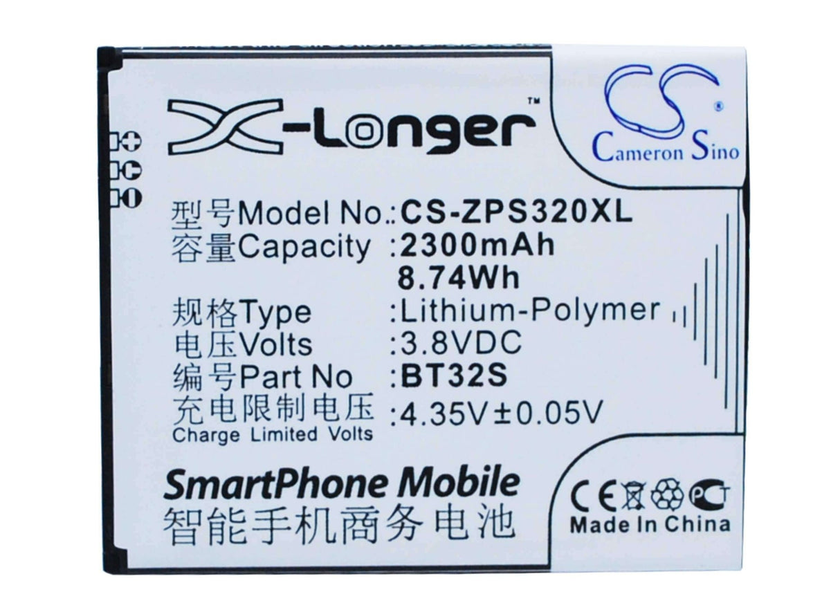 3,8V, Li-Polymer, 2300mAh, batterie de smartphone compatible avec Zopo, Bt32s, Zp320, 8,74Wh Mobile, SmartPhone Cameron Sino Technology Limited (Suspendu)