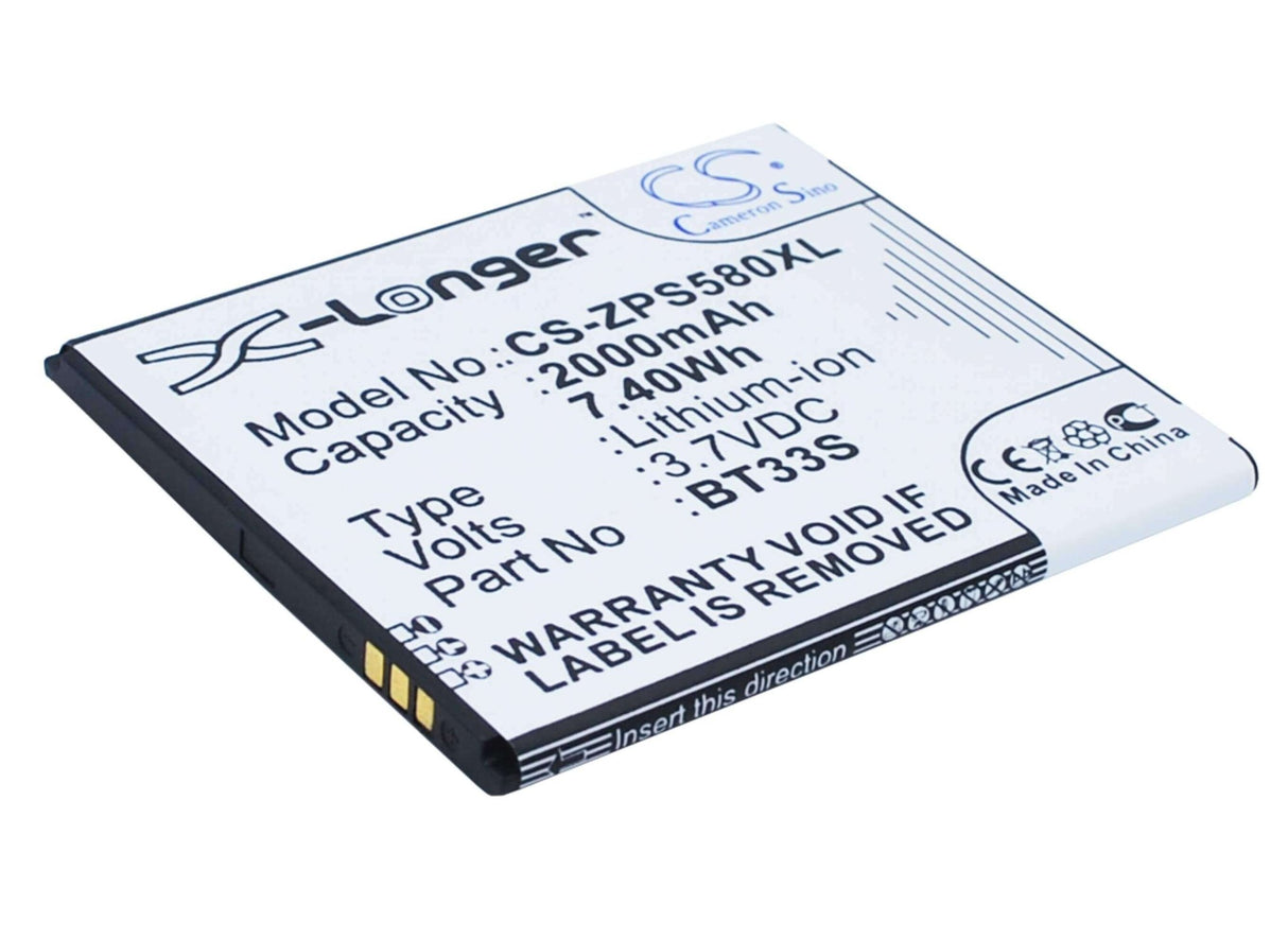 3.7V, Li-ion, 2000mAh, batterie de smartphone compatible avec Zopo, Bt33s, 6580, Zp580, 7.4Wh Mobile, Smartphone Cameron Sino Technology Limited (Smartphone)