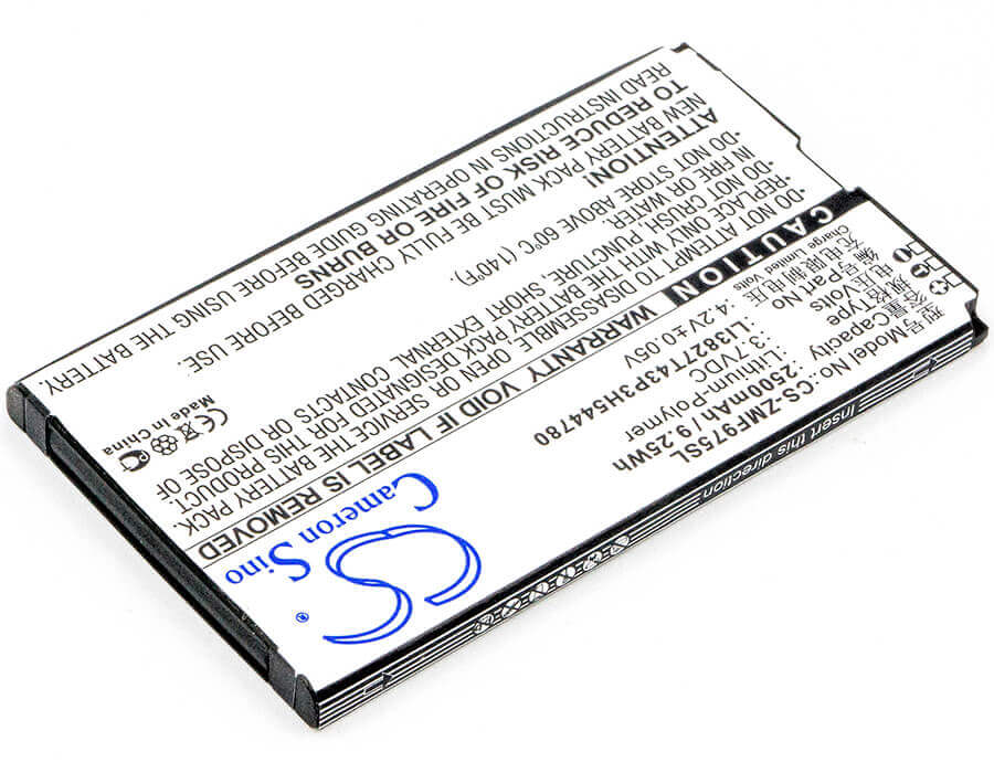 3.7V, Li-Polymer, 2500mAh, Hotspot battery fits Zte, Softbank, Li3827t43p3h544780, Pocket Wifi 303zt, 9.25Wh Hotspot Cameron Sino Technology Limited