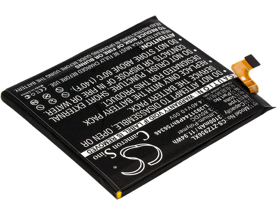 3.85V, Li-Polymer, 3100mAh, SmartPhone battery fits At&t, Zte, Li3931t44p8h756346, Blade Spark, Z971, 11.94Wh Mobile, SmartPhone Cameron Sino Technology Limited (Smartphone)