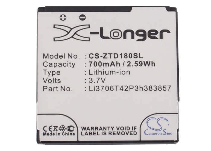 3.7V, Li-ion, 700mAh, SmartPhone battery fits Orange, Li3706t42p3h383857, Le Tactile, 2.59Wh Mobile, SmartPhone Cameron Sino Technology Limited (Suspended)