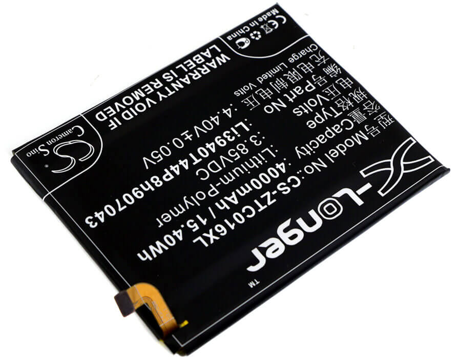 3.85V, Li-Polymer, 4000mAh, SmartPhone battery fits Zte, Li3940t44p8h907043, Axon 7 Max, Axon 7 Max C2017, 15.4Wh Mobile, SmartPhone Cameron Sino Technology Limited (Smartphone)