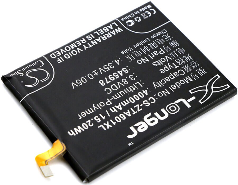 3.8V, Li-Polymer, 4000mAh, SmartPhone battery fits Zte, 545978, Ba601, Blade A601, 15.2Wh Mobile, SmartPhone Cameron Sino Technology Limited (Smartphone)