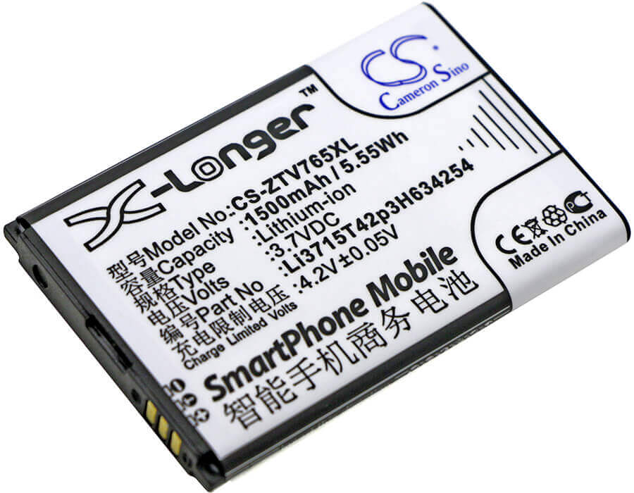 3.7V, Li-ion, 1500mAh, SmartPhone battery fits Zte, Li3715t42p3h634254, Blade G, Leo Q1, 5.55Wh Mobile, SmartPhone Cameron Sino Technology Limited (Smartphone)