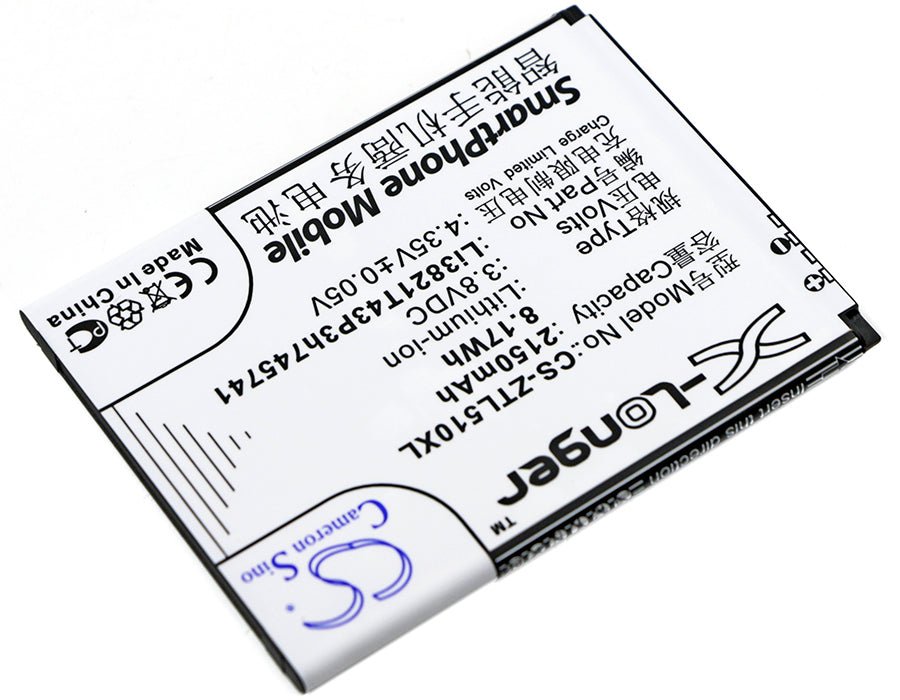 3.8V, Li-ion, 2150mAh, SmartPhone battery fits Nos, Zte, Li3821t43p3h745741, Novu Ii, 8.17Wh Mobile, SmartPhone Cameron Sino Technology Limited (Smartphone)