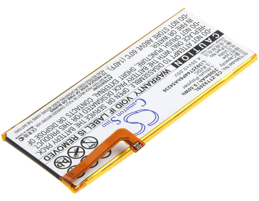 3.8V, Li-Polymer, 2500mAh, SmartPhone battery fits Zte, Li3925t44p6ha54236, Blade S7, Blade S7 Dual Sim, 9.5Wh Mobile, SmartPhone Cameron Sino Technology Limited (Smartphone)