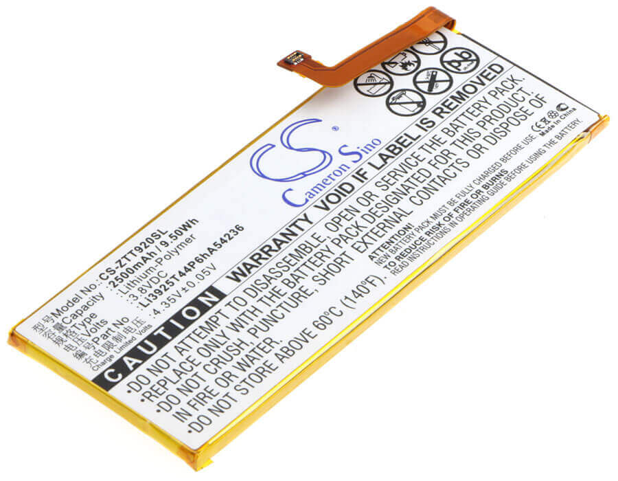 3.8V, Li-Polymer, 2500mAh, SmartPhone battery fits Zte, Li3925t44p6ha54236, Blade S7, Blade S7 Dual Sim, 9.5Wh Mobile, SmartPhone Cameron Sino Technology Limited (Smartphone)