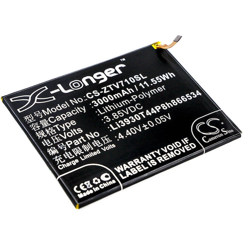 3.85V, Li-Polymer, 3000mAh, SmartPhone battery fits Zte, Li3930t44p8h866534, Blade V7 Max, Blade V7 Max Dual Sim, 11.55Wh Mobile, SmartPhone Cameron Sino Technology Limited (Smartphone)