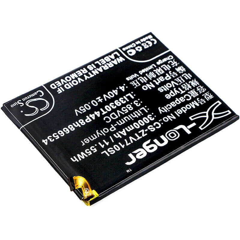 3.85V, Li-Polymer, 3000mAh, SmartPhone battery fits Zte, Li3930t44p8h866534, Blade V7 Max, Blade V7 Max Dual Sim, 11.55Wh Mobile, SmartPhone Cameron Sino Technology Limited (Smartphone)