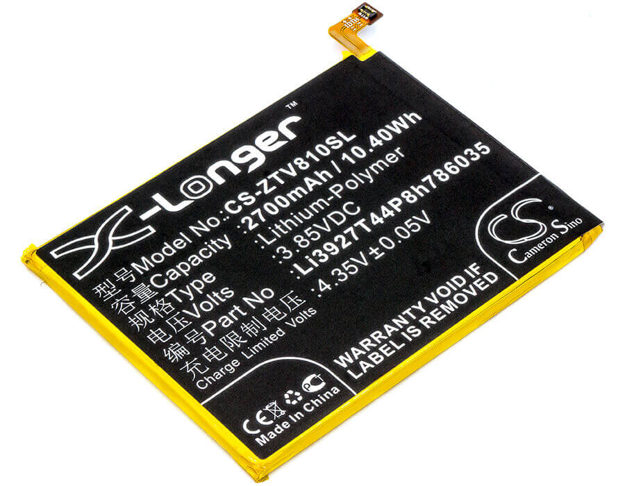 3.85V, Li-Polymer, 2700mAh, SmartPhone battery fits Zte, Li3927t44p8h786035, Blade V8, Bv0800, 10.4Wh Mobile, SmartPhone Cameron Sino Technology Limited (Smartphone)